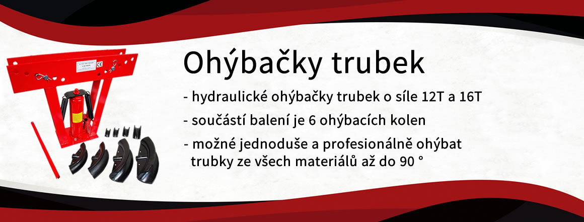 Hydraulické ohybačky trubek, součástí je 6 ohýbacích kolen