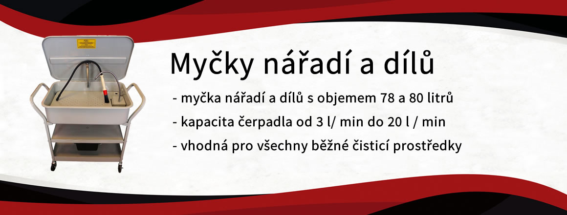 Myčky nářadí s objemem 78l a 80l, kapacita čerpadla od 3l do 20l